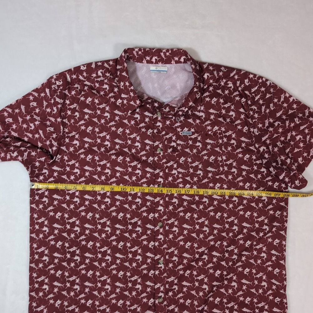 Columbia PFG Men XXL Short Sleeve Marlin Palm Tree Fishing Shirt Outdoors FM1039 - Picture 6 of 9